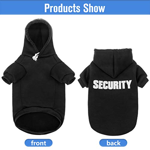 Dog Hoodie Pet Clothes - Security Printed Pet Sweaters with Hat Soft Cotton Coat Winter for Small Medium Large Dogs Cats - Image 3