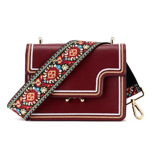 Image of Wide Shoulder Strap Adjustable Replacement Belt Guitar Style Crossbody Bag Handbag Strap Multicolor Canvas Straps(Wide:2in)(Color71)