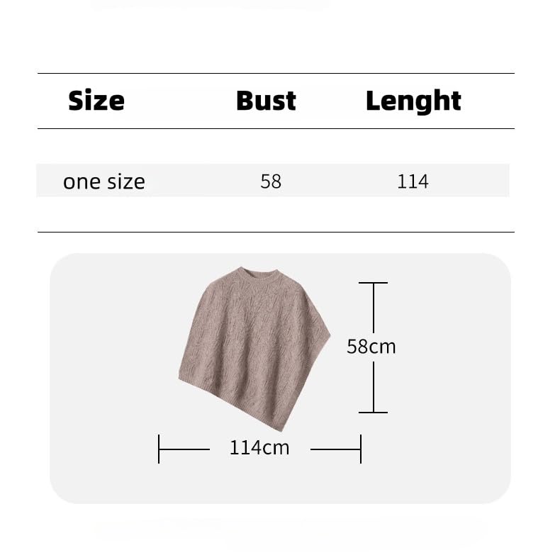 Chal Mujer Fiesta Poncho Italiano De Lana Para Mujer Capa De Cuello Redondo Grande Asimétrico De Punto Chal Suéter De Punto Ahuecado Suéter De Invierno Cálido Con Tacto De Cachemira C