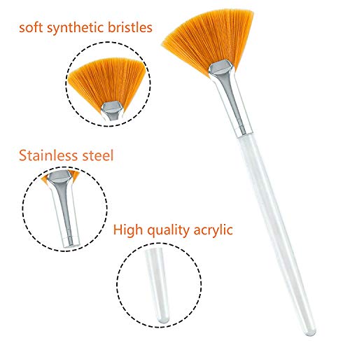 Fciqven 4 Pcs Facial Brushes Fan Mask Brush,Soft Makeup Brushes Cosmetic Tools For Peel Mask Makeup #TOP2