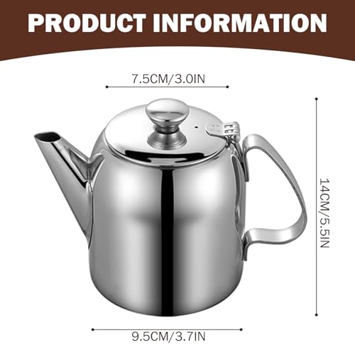 Tetera de acero inoxidable a prueba de derrames y boquilla recta de 32 oz 8