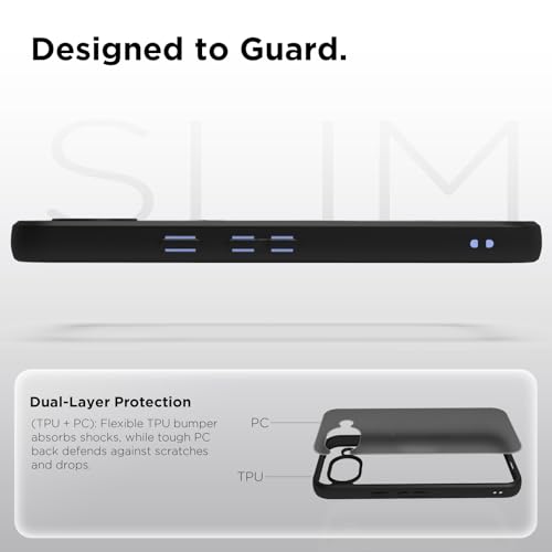 Image of RIGGEAR Shockproof Sleek Hybrid Armor Back Cover Case for Google Pixel 10a (Smoke Black Matte PC + Black TPU Bumper)