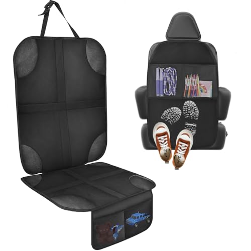 AiQInu 1 Pièce Protection Siege Voiture Auto en 1 Pièce Protections Dossier de Siège Voiture avec Poches Organisateur Organisateur Enfant Imperméable...