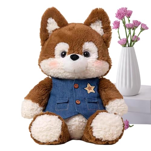 Stuffed Husky Dog - 20 Inch Plush Companion, Large Soft Interactive Running Husky Plush Toy with Movable Legs and Accessories, C