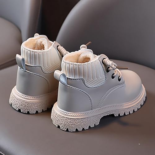 Toddler Winter Shoes Little Boys Girls Fleece Lined Outdoor Snow Shoes Elastic Ankle Boots Lace Up School Shoes4