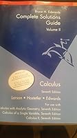 Complete Solutions Guide : Volume II - for Calculus 7th edition 0618149325 Book Cover