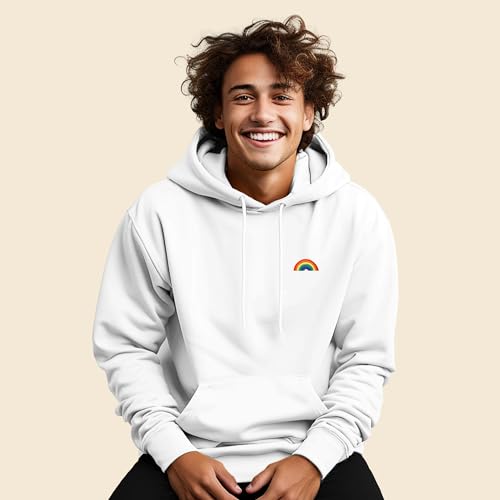 DALIX Rainbow Embroidered Fleece Zip Hoodie Cold Fall Winter Mens3