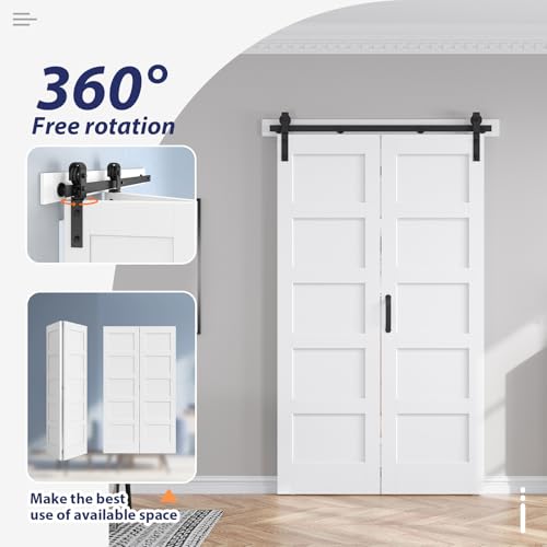 Image of FREDBECK Bi fold Barn Doors 48X84(Double 24x84) Folding Doors for Closet