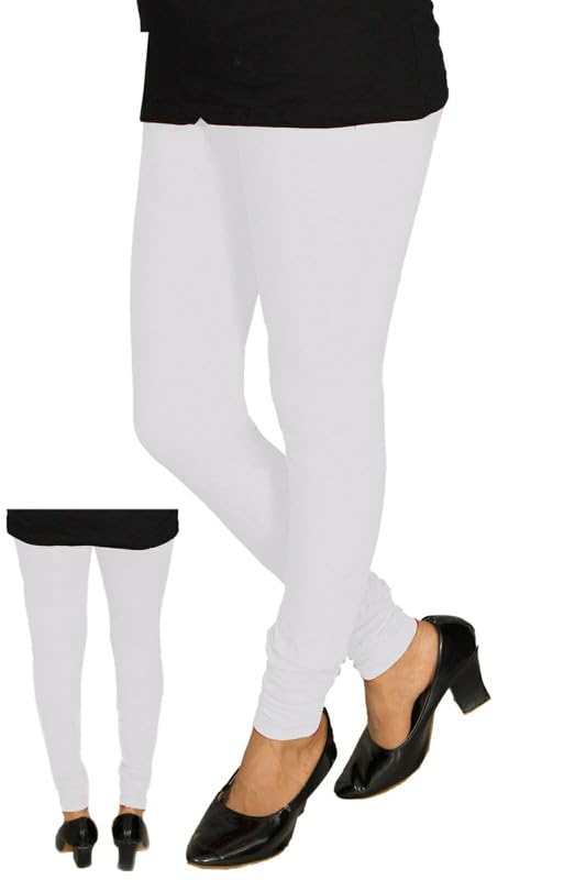 Free Size Stretchable Full Length Cotton Churidar Leggings for Womens20 White-picture-16