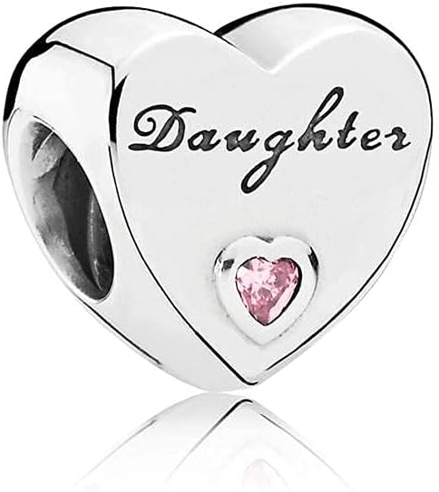 FGT Family Hearts Charms for Bracelets Necklaces Pendants Gift for Mum Daughter Granddaughter Auntie Dad Sister BFF Best Friends Family Valentine Mothers Day Anniversary Birthday Sterling Silver