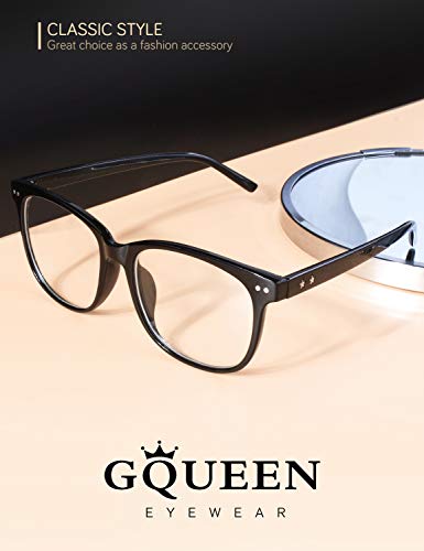 Image of GQUEEN Fake Non Prescription Glasses Clear Lens for Women Men Oversized Frame UV400 Protection, 201581