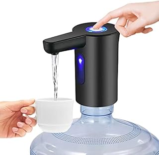 Water Dispenser Pump, Electric Drinking Water Pump,USB Water Pump, Portable Automatic Water Bottle Pump for Universal 2-5 Gallon Bottle, for Home, Kitchen, Office, School, Outdoor Camping (Black)