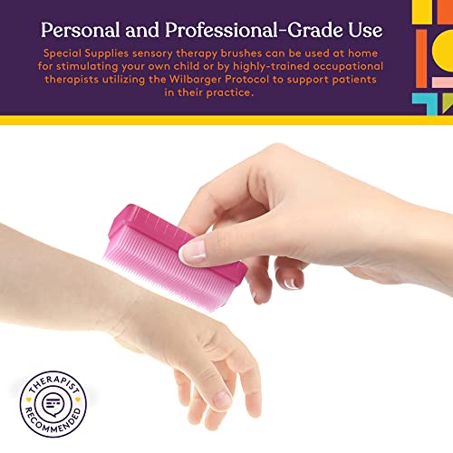 Special Supplies Sensory Brush Therapressure Therapy Brush for Occupational and Sensory Brushing, Stimulating, Calming Tools for Kids and Adults, Soft Flexible Bristles, Latex Free (Colored 6-Pack)