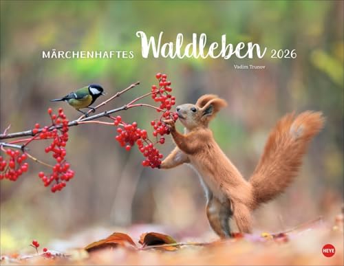 Märchenhaftes Waldleben - Kalender 2026 - Heye-Verlag - Vladim Trunov - Fotokalender - Wandkalender mit zauberhaften Naturfotos - 44 cm x 34 cm