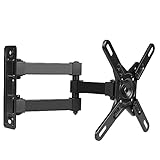 【Estructura de alta calidad】Nuestro soporte de TV para pared tiene tres brazos de soporte de alta resistencia, que están soldados con remaches fuertes, y las juntas de los brazos del soporte también se pueden girar 360°. Además, todo el soporte puede soportar un peso de 15 kg. Muy adecuado para soportar un pequeño televisor en el dormitorio.