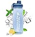 Botella Agua de 1,5 l,Botella de Agua para bicicleta,botella a prueba de fugas ,sin BPA,unisex para correr, andar en bicicleta, trabajar, botella agua deporte con indicador de mililitros