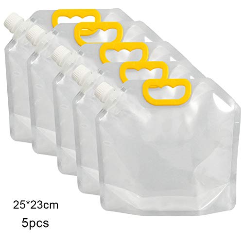 Zanderous 5 Packed Flask Set for Cruises Travel Plastic Liquor Bags for