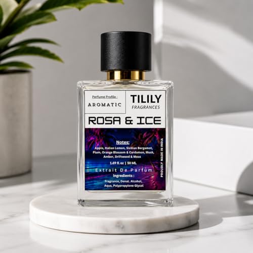 Image of ROSA & ICE Inspired by H*was Ice Extrait De Parfum for Men - 50ML | H*was Long Lasting Perfume | Strong & long Lasting with 30% Oil Concentration| Fresh Fruity-Aquatic | Fragrance From France | Luxury Scent | Alluring Perfume for Men