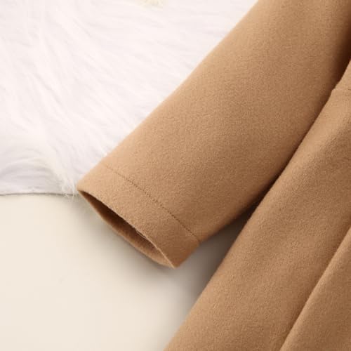 Toddler Baby Girl Coat Long Sleeve Solid Color Buttons Clothes Jacket Little Girls Dress Coat Fall Winter Outfit4