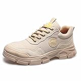 [Ruisi] メンズ 耐油性 クッション性 先芯 ローカット 安全靴 厚底 キャンバス 通気性 作業靴 重作業 舗装靴