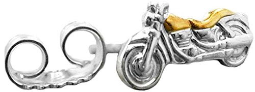 Ohrstecker Motorrad bicolor 1 Stück Unisex 925 Silber 8 x 4 mm inklusive...