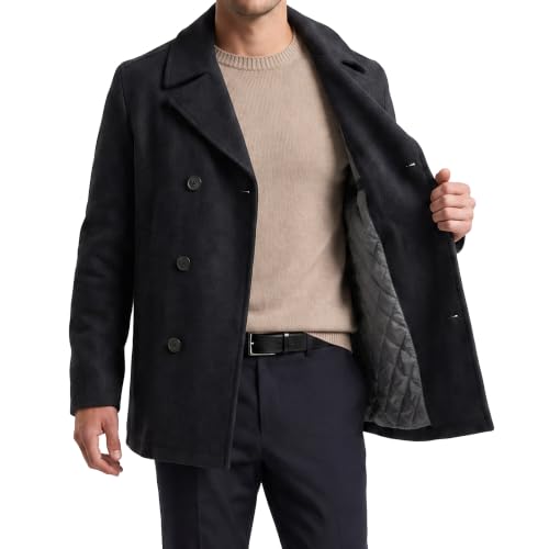 Image of Nautica Men's Wool Blend Peacoat - Double-Breasted Winter Coat, Regular, Big & Tall Sizes