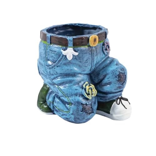 Lidzopas Sukkulenten-Töpfe, Kunstharz-Blumentopf, Kreative Denim-Hose Blumentöpfe Retro-Jeans-Form Neuheit Pflanzgefäß für DIY-Blumentöpfe für Zuhause, Rasen, Hof