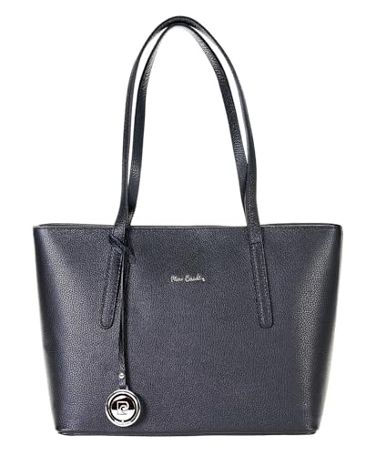 Pierre Cardin Sac en Cuir Véritable pour Femme - Grand Shopper à Bandoulière, Polyvalent, Élégant, Multifonctionnel - Noir