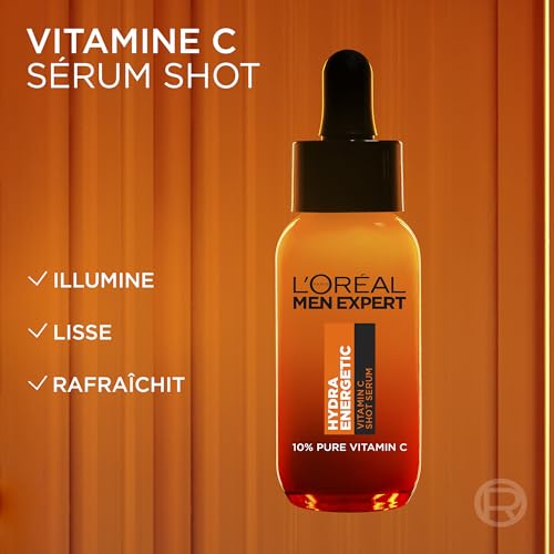 'oréal men expert hydra energetic sérum shot 100% vitamine c pure 30ml - vue 4