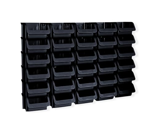 Hünersdorff 30 x Sichtbox - Stapelbox Lagerbox SET in Größe 1 - aus bruchsicherem Polypropylen (PP) - Rezyklat- ideal für Ordnungs- und Sortiersysteme,...