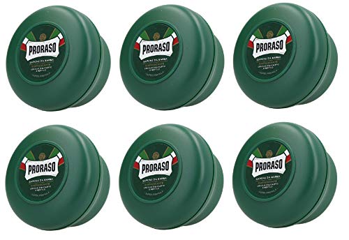 6er Shaving Soap Green Line in a Bowl Proraso - Jabón de afeitar verde en bote de 150 ml