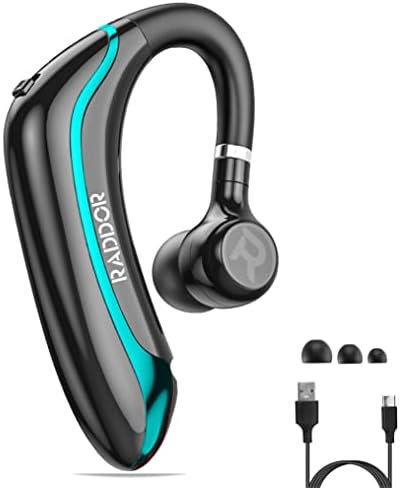 R Raddor Bluetooth Earpiece, Upto 48Hours Playtime Bluetooth Headset, HD Calling with 5.0 Bluetooth Earphones Waterproof, Sensitive Touch Control,Rotatable Arm Single Ear Bluetooth