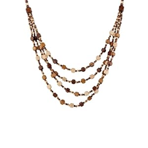 Vintage Retro Wooden Beaded Multi Layered Long Necklace, Irregular Unique Shape Beads, Vintage Style Women’s Jewelry