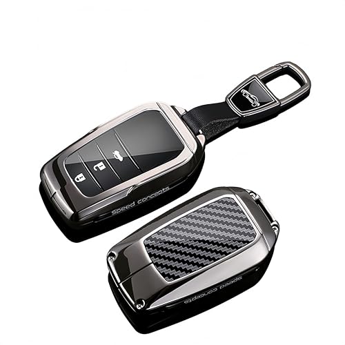 Funda para llave Toyota CHR y Corolla en fibra de carbono con llavero de metal resistente