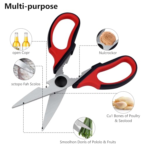 KYDIFS Left Handed Scissors Kitchen Shears for Adult, All Purpose Heavy Duty Meat Scissors Poultry Shears - Image 7