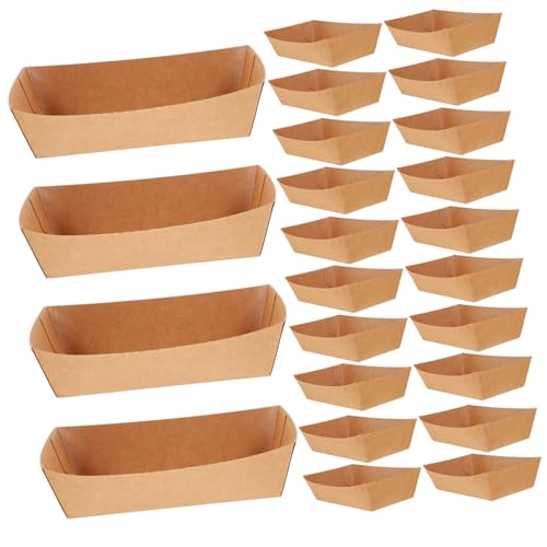 OSOLADY 100Pcs Disposable Serving Boats Food Trays for Appetizers Snacks Desserts for Picnics Parties Bbqs and Takeout Convenient Versatile Packaging