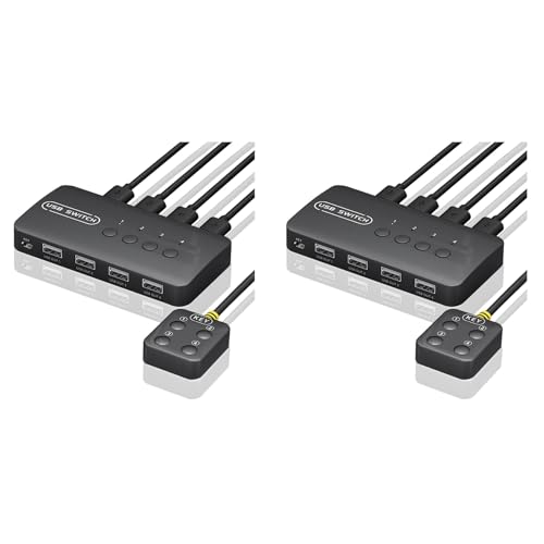 Contrôleur partagé USB 4 entrées 4 sorties pour un bureau de télétravail épuré