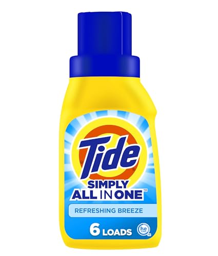 Image of Tide Simply All-In-One Liquid Laundry Detergent, Refreshing Breeze Scent, 10 fl oz Each (Pack of 12)
