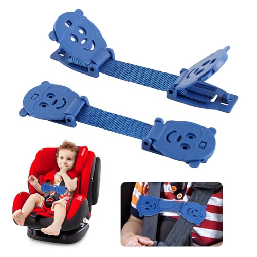 Anti Escape Strap, Baby Harness Chest Clip Safety Clip, Prevent Children/Kids Taking Their Arms Out of Child High Chairs/Strollers/Baby Reins, Blue(2 Pack)