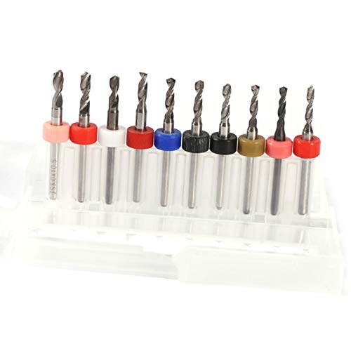 Omabeta Mikrobohrer Leiterplattenbohrer Leiterplattenbohrer 2,1 mm - 3,0 mm Bohrer 10 Stück, für Leiterplatte, SMT, CNC