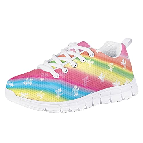 Yzaoxia Girls Tennis Shoes Girls Breathable Sneakers Lightweight Running Shoes Lace Up Sport Walking Athletic Shoes Outdoor Sport Shoes Size 11-5