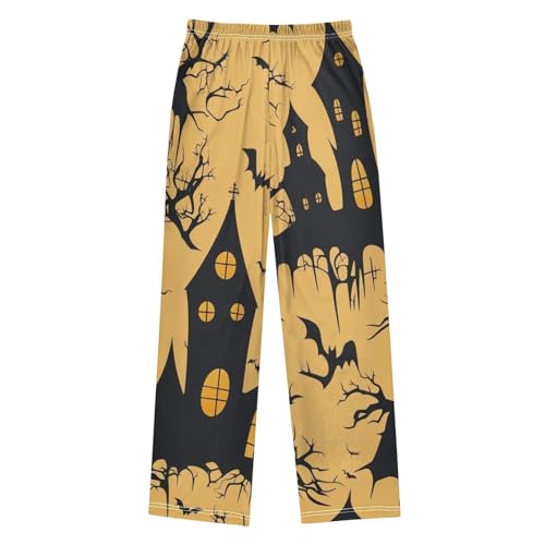 Halloween Castles Boys Long Pants Soft Trousers Elastic Waist Kids Lounge Bottoms with Pockets S-XL2
