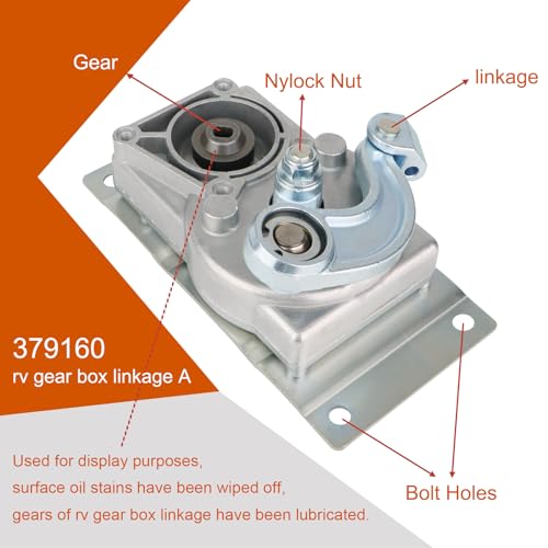 Image of 379160 RV Gear Box Linkage A with 676061 Step Motor Compatible with kwikee Electric Steps 22, 23, 28A, 30, 32, 33, 34, 35, 36, 38 and 40 Series. Replace 379147 379160 366043 1101428 676061 2141001