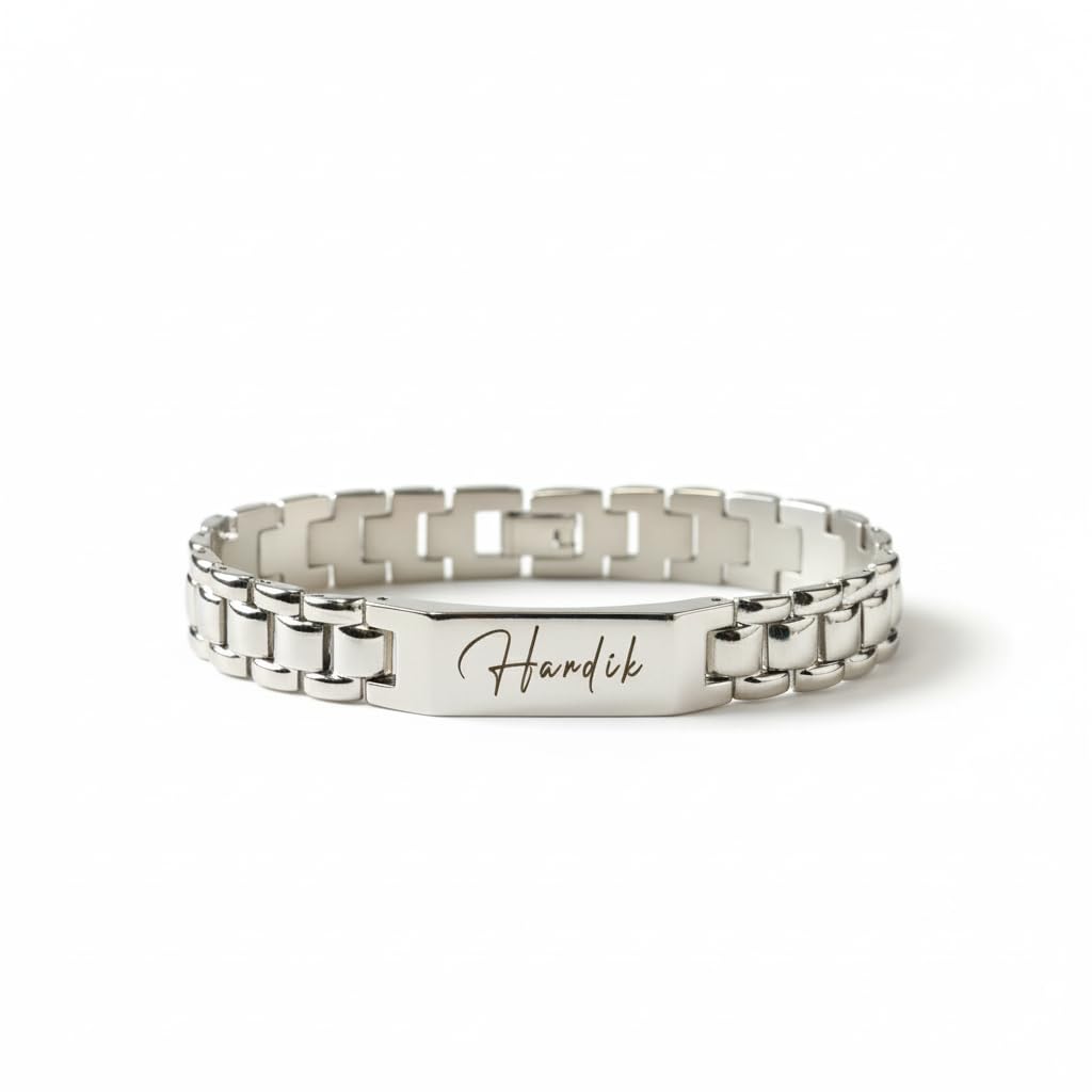 Personalised Aura Bracelet Silver | Adjustable in Size | Aura Bracelet For Men's