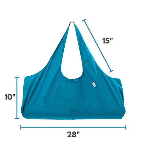 Yogiii Large Yoga Mat Bag | The Original YogiiiTotePRO | Large Yoga Mat Tote Sling Carrier with Side Pocket | Fits Most Size Mats (Azulene Blue)
