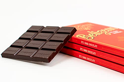 Belizean Gourmet Chocolate Bar, 72% Cacoa from Belize Superior Bean to Bar Socially Responsible Dark Chocolate, Great for Gifts, Gluten Free, Organic Specialty Source with Tasters GUIDE to Rate Flavor
