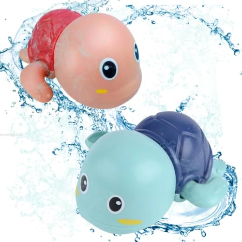 Image of Bliss HUES Dino Bath Toys for Babies &Toddlers- Mold-Free Wall Mount Waterfall Bath Toys (Swimming Turtle)
