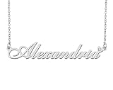 Aoloshow Stainless Steel Silver Alexandria Heart Name Necklace Charm Pendant Jewelry for Mom Best Friends