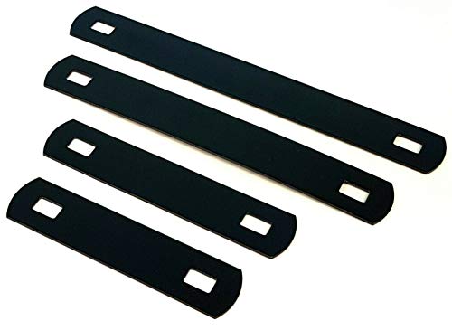 4 Stück Lochblech Holzverbinder, Verbinderblech, Flachverbinder, für M8 Schlossschrauben, schwarz, inkl. Gratis Montageteile (L1 = 153,0 mm) Cover