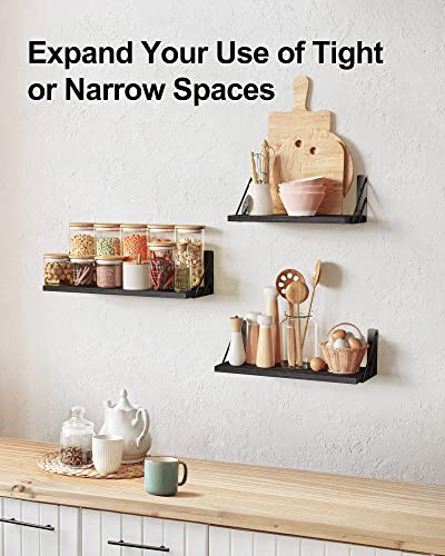 BAYKA-Wall-Shelves-for-Bedroom-Decor-Floating-Shelves-for-Wall-Storage-Wall-Mounted-Rustic-Wood-Shelf-for-BooksPlantsSmall-Wall-Shelf-for-BathroomKitchenLiving-RoomBlackSet-of-3